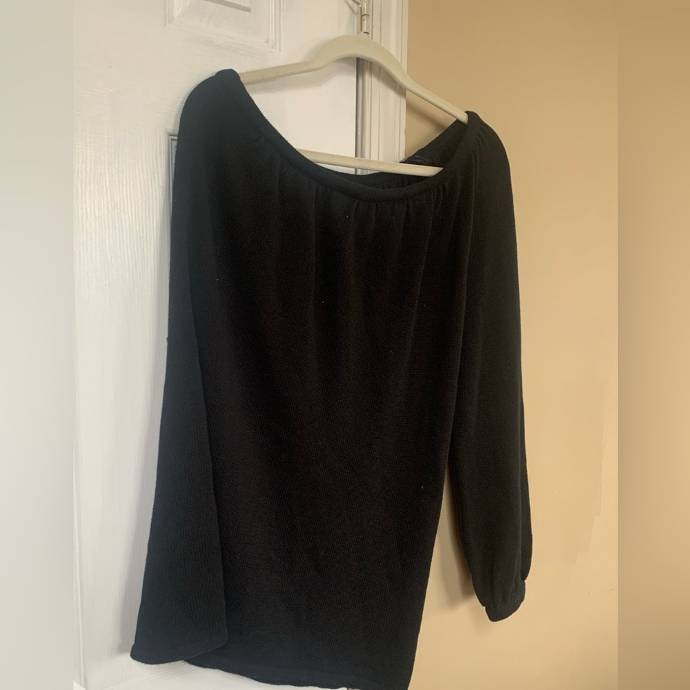 Michael Kors one shoulder knit black sweater top NWT